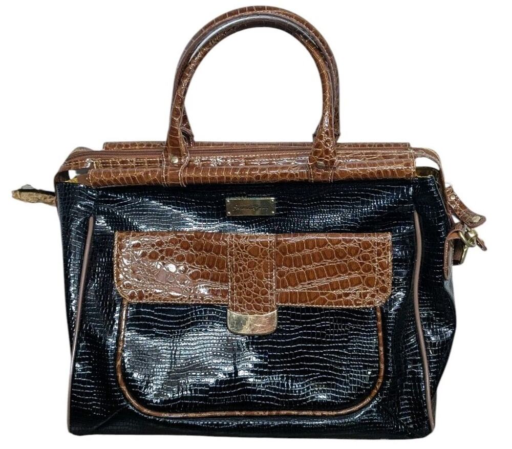 Samantha Brown 16" Croc Embossed Weekend Travel Bag Carry On Luggage w/ Tags